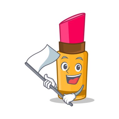 Bayrak ruj karakter karikatür tarzı ile