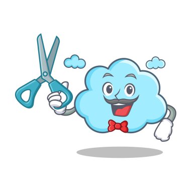 Kuaför şirin bulut karakter karikatür