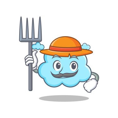 Çiftçi şirin bulut karakter karikatür