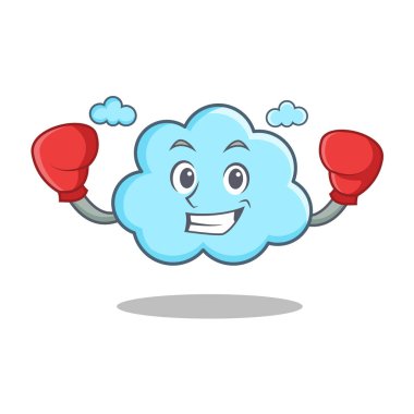 Şirin bulut karakter karikatür boks