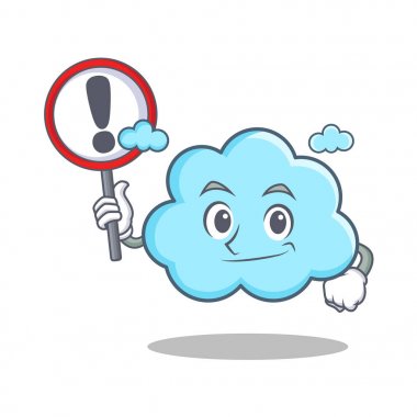 İşareti şirin bulut karakter karikatür ile