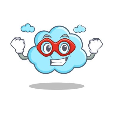 Süper kahraman şirin bulut karakter karikatür