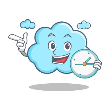 Saat şirin bulut karakter karikatür ile