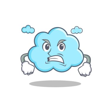 Öfkeli şirin bulut karakter karikatür