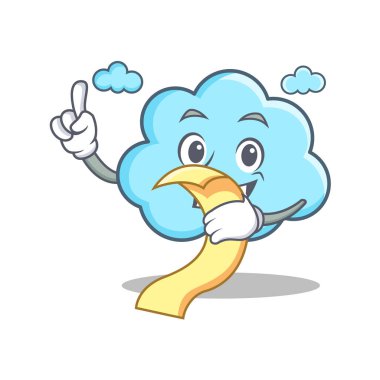 Menü şirin bulut karakter karikatür ile