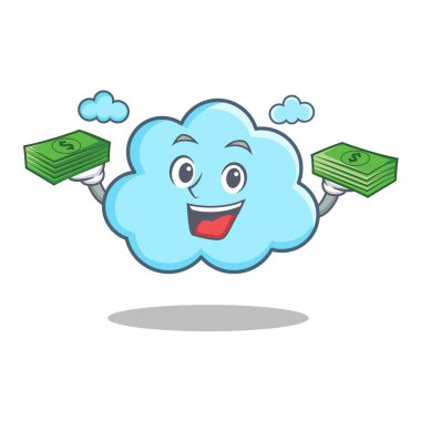 Para şirin bulut karakter karikatür ile