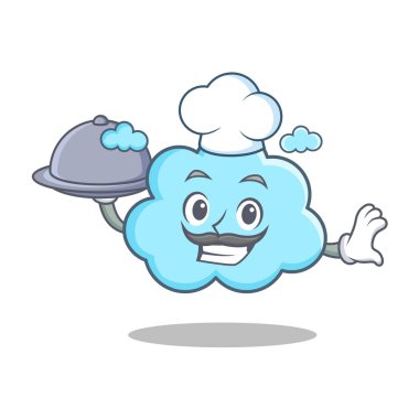 Şef yemek şirin bulut karakter karikatür ile