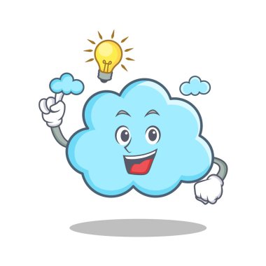 Bir fikir şirin bulut karakter karikatür var