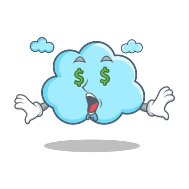 Para göz şirin bulut karakter karikatür