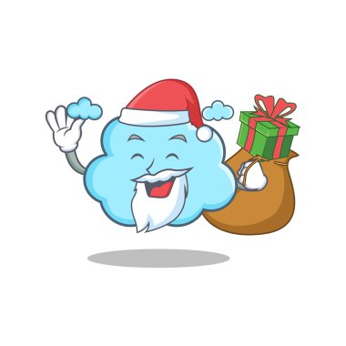 Noel Baba hediye şirin bulut karakter karikatür ile
