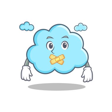 Sessiz şirin bulut karakter karikatür