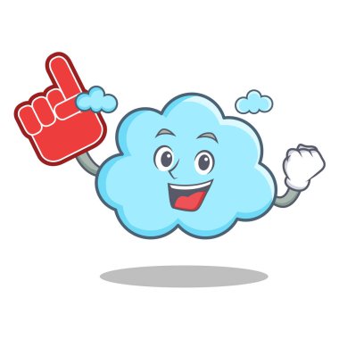 Köpük parmak şirin bulut karakter karikatür