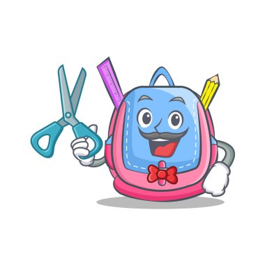 Kuaför okul çantası karakter karikatür