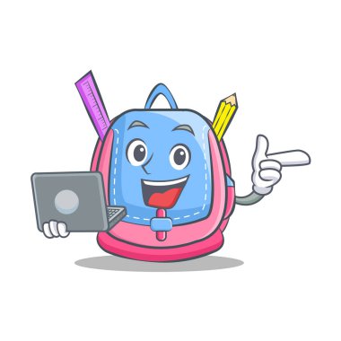 Dizüstü okul çantası karakter karikatür ile