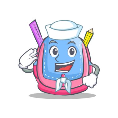 Denizci okul çantası karakter karikatür