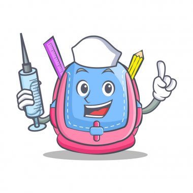 Hemşire okul çantası karakter karikatür