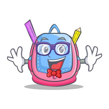 Geek okul çantası karakter karikatür