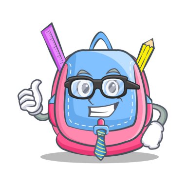 İşadamı okul çantası karakter karikatür