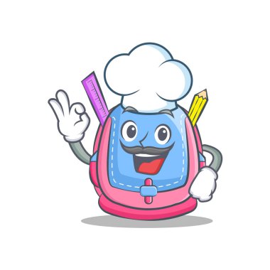 Şef okul çantası karakter karikatür