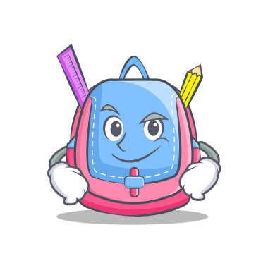 Smirking okul çantası karakter karikatür