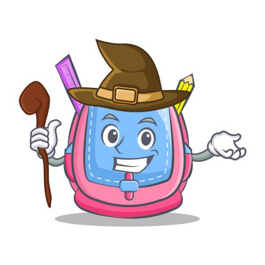 Cadı okul çantası karakter karikatür