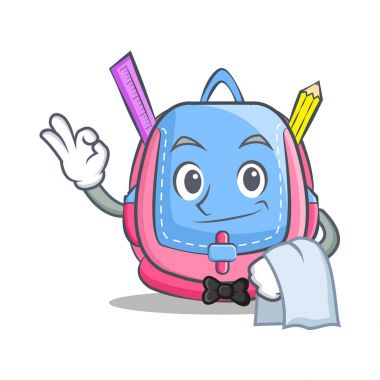 Garson okul çantası karakter karikatür