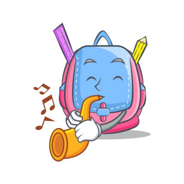 Trompet okul çantası karakter karikatür ile
