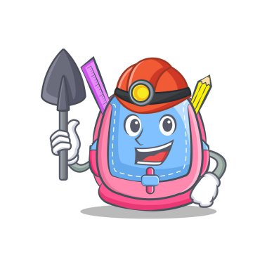 Madenci okul çantası karakter karikatür