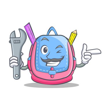 Mekanik okul çantası karakter karikatür