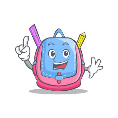 Parmak okul çantası karakter karikatür