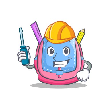 Otomotiv okul çantası karakter karikatür