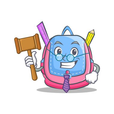 Yargıç okul çantası karakter karikatür