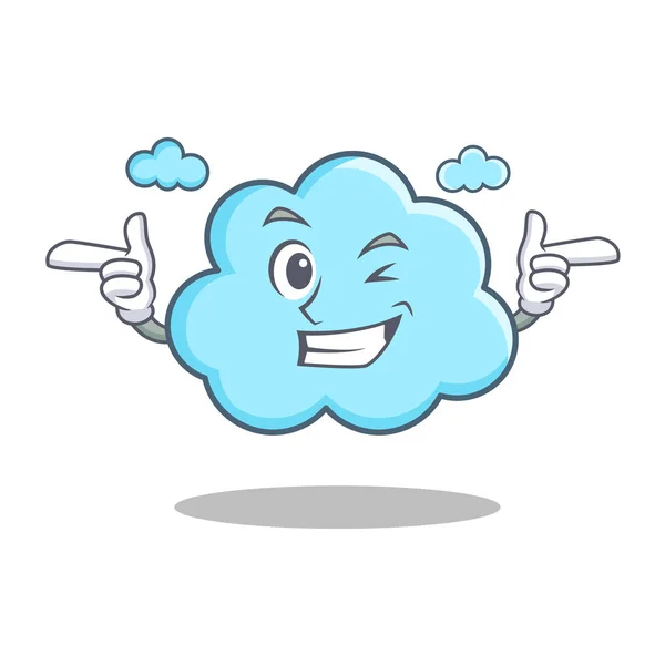Wink cute cloud character cartoon — Stock Vector