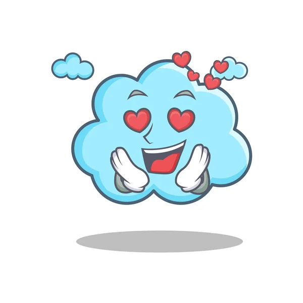 In liefde schattig wolk karakter cartoon — Stockvector