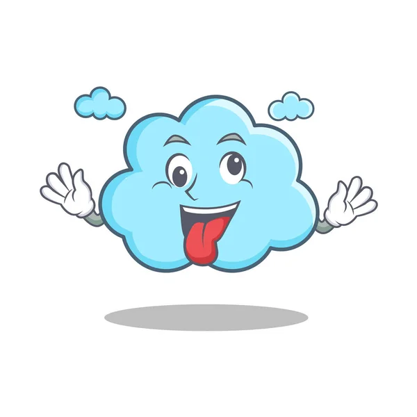 Loco lindo personaje de nube de dibujos animados — Vector de stock