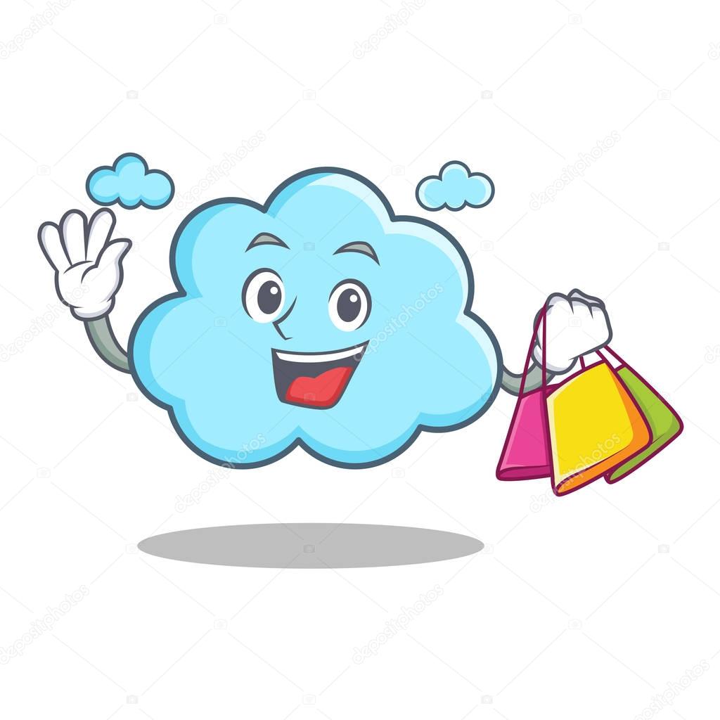 Shopping cute cloud character cartoon