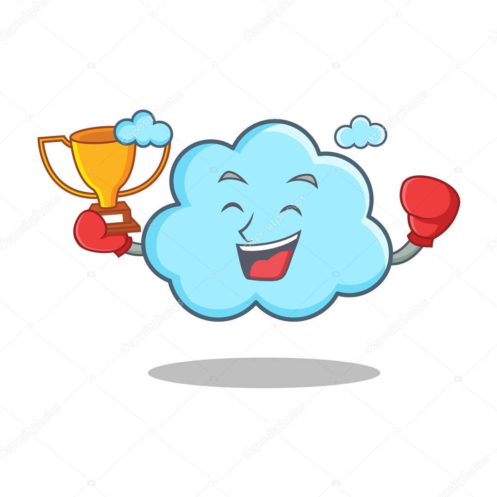 Boxing winner cute cloud character cartoon