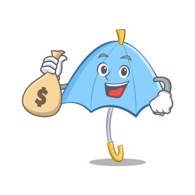Para çantası mavi şemsiye karakter karikatür ile