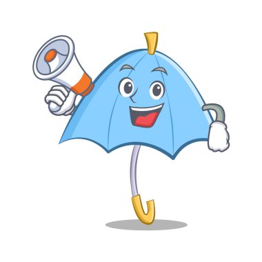 Telefon mavi şemsiye karakter karikatür ile
