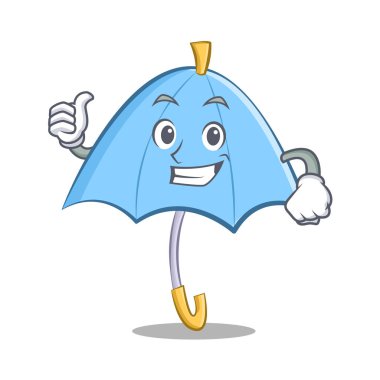 Mavi şemsiye karakter karikatür Yaşasın