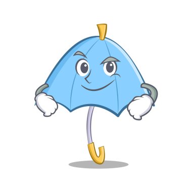 Smirking mavi şemsiye karakter karikatür