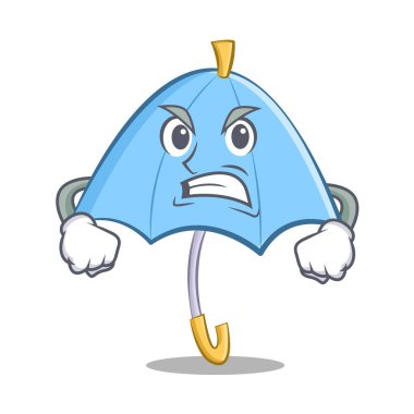 Kızgın mavi şemsiye karakter karikatür