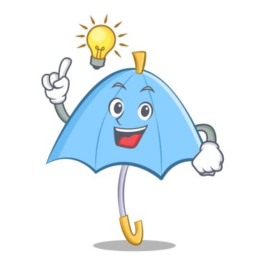 Bir fikir mavi şemsiye karakter karikatür var