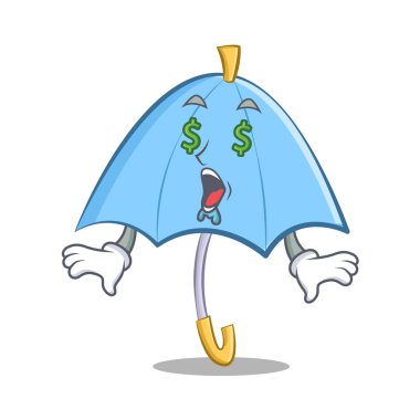 Para göz mavi şemsiye karakter karikatür