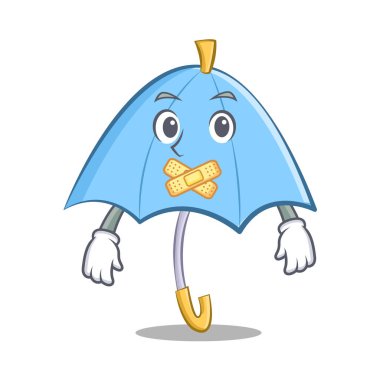 Sessiz mavi şemsiye karakter karikatür