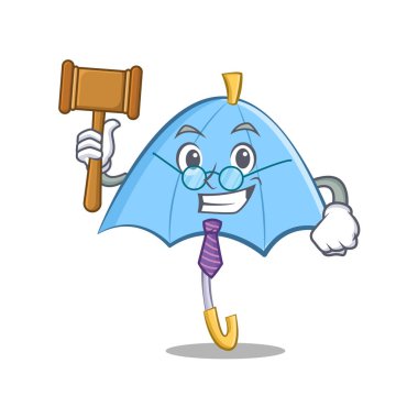 Yargıç mavi şemsiye karakter karikatür