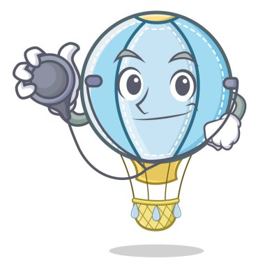 Doktor hava balon karakter karikatür