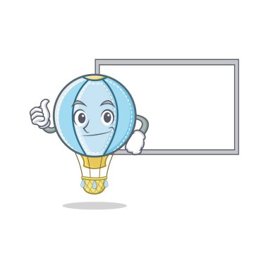 Başparmak yukarıya kurulu Hava Balon karakter karikatür ile