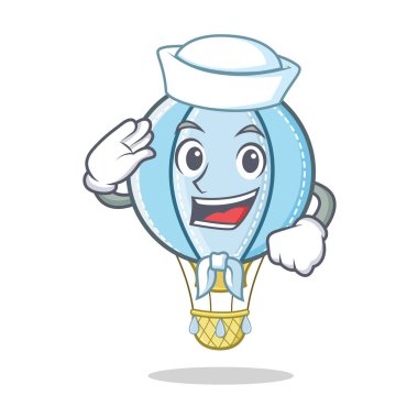 Denizci hava balon karakter karikatür