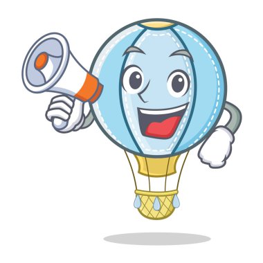 Megafon hava balon karakter karikatür ile